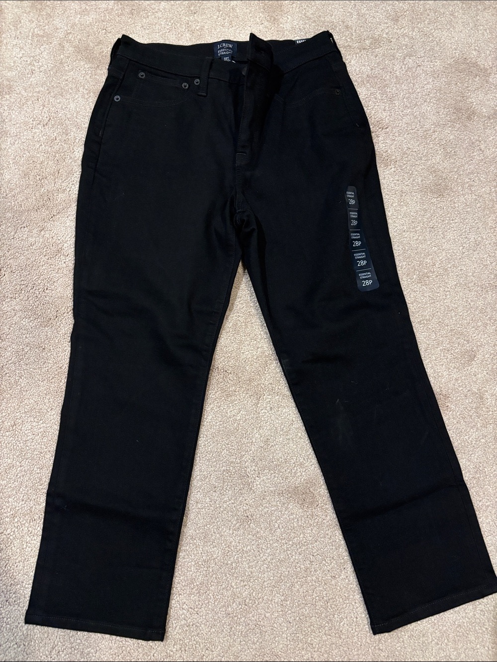 J. Crew Women’s Petite Black Straight Jeans